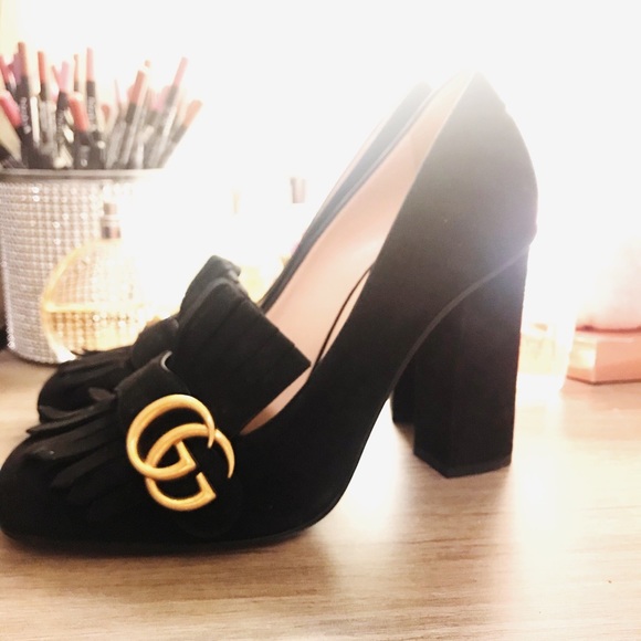 Gucci Shoes - Gucci GG Logo Suede Pumps - size 38.5 IT or 8.5 US